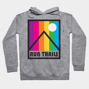 Run Trails Retro Vintage Rainbow Mountains Hoodie